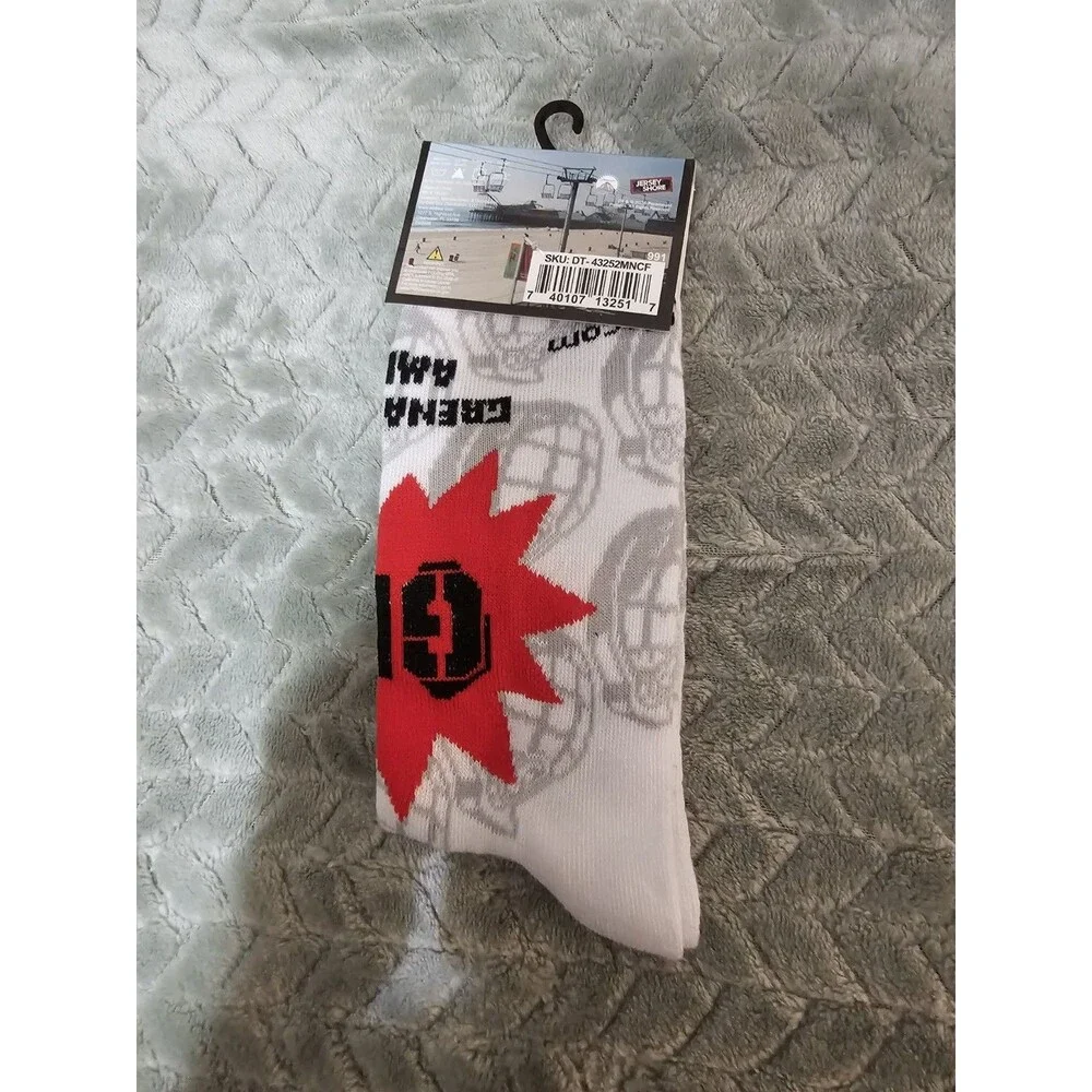 Rare New MTV Jersey Shore Grenade Men's crew socks size 6-12 NWT Colorful Y2K